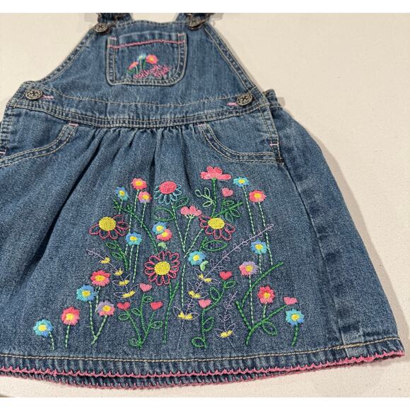 Vintage OskKosh B'Gosh Toddler Girl 3T Overall Dress 100% Cotton - Picture 2 of 6